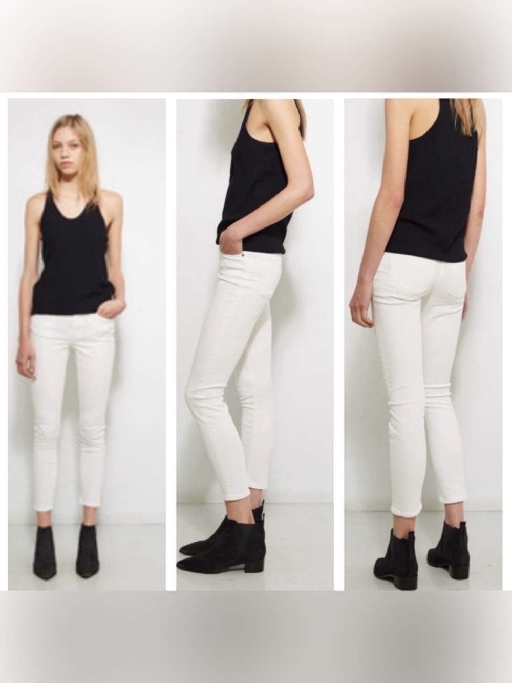VTG Acne Studios Skin 5 Optic White Skinny Jeans, Size 27x32